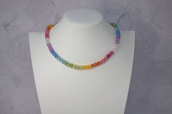Alternate image for Rainbow Jade Candy Necklace