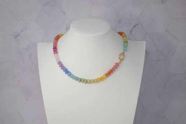 Alternate image for Rainbow Jade Candy Necklace