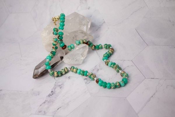 Alternate image for Verdant Aurora Impression Sediment Jasper Necklace