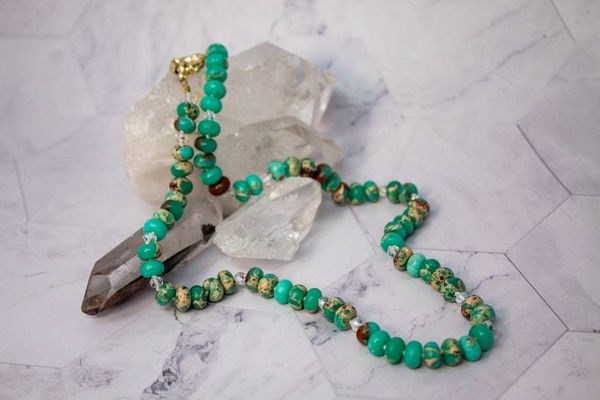 Alternate image for Verdant Aurora Impression Sediment Jasper Necklace