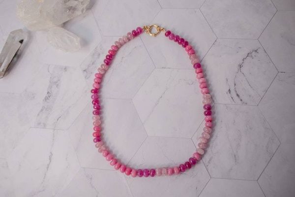 Alternate image for Pink Sugar Kiss Agate Candy Necklace