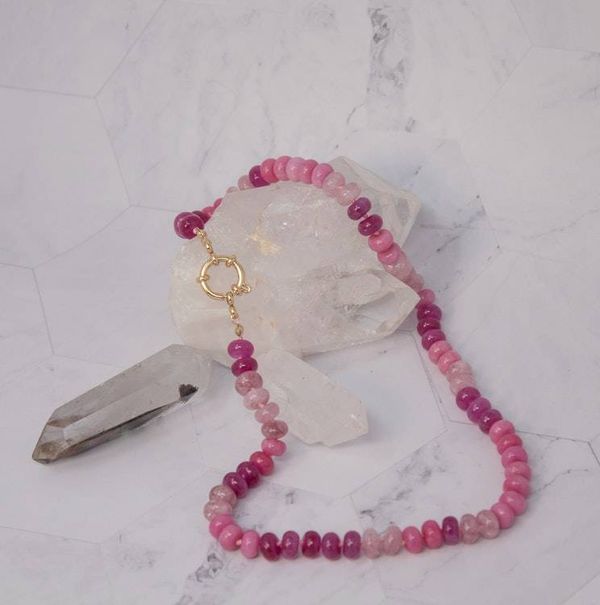 Alternate image for Pink Sugar Kiss Agate Candy Necklace