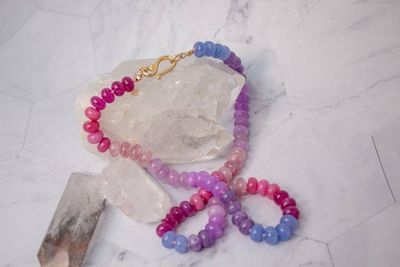 Alternate image for Cotton Candy Crush Agate Necklace