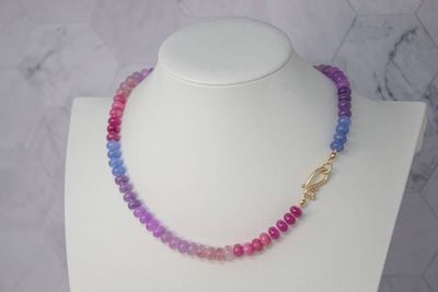 Alternate image for Cotton Candy Crush Agate Necklace