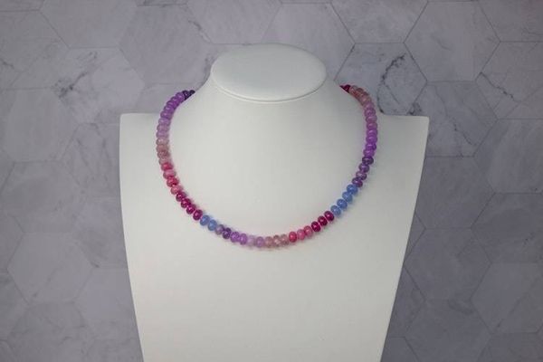 Alternate image for Cotton Candy Crush Agate Necklace