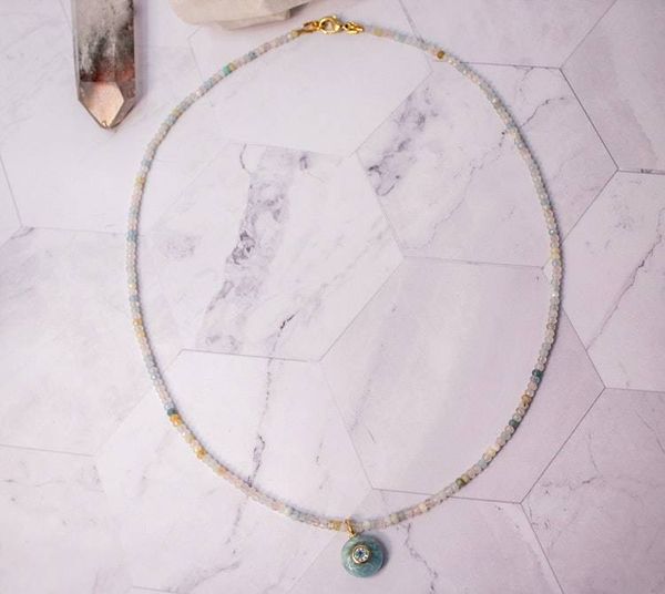 Alternate image for Ocean Guardian Mixed Beryl Evil Eye Necklace