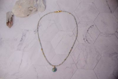 Alternate image for Ocean Guardian Mixed Beryl Evil Eye Necklace