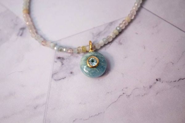Alternate image for Ocean Guardian Mixed Beryl Evil Eye Necklace