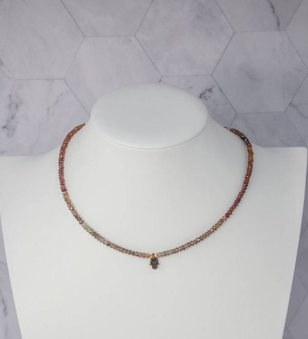 Alternate image for Tunduru Guardian Sapphire Hamsa Necklace