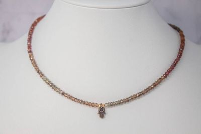Alternate image for Tunduru Guardian Sapphire Hamsa Necklace