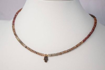 Alternate image for Tunduru Guardian Sapphire Hamsa Necklace