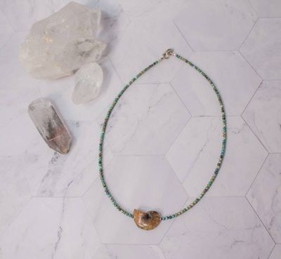 Alternate image for Ancient Tide Turquoise and Ammonite Necklace