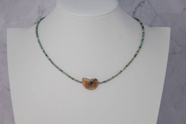 Alternate image for Ancient Tide Turquoise and Ammonite Necklace