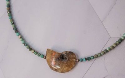 Alternate image for Ancient Tide Turquoise and Ammonite Necklace