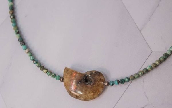 Alternate image for Ancient Tide Turquoise and Ammonite Necklace