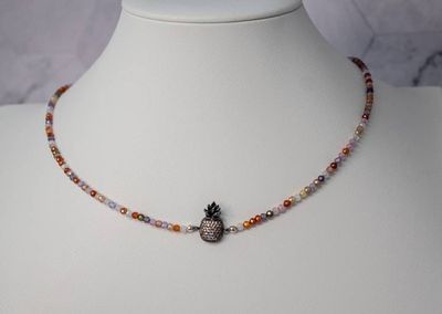 Alternate image for Tropical Sparkle Cubic Zirconia Pineapple Necklace