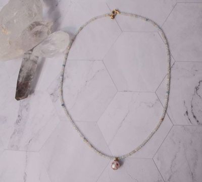 Alternate image for Pastel After Dark Mixed Beryl and Carved Skull Pearl Necklace