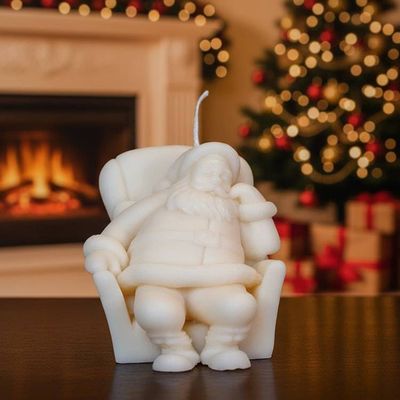 Primary image for Handcrafted Santa Claus Candle - Decorative Christmas Holiday Wax Figure