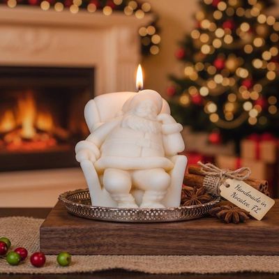 Alternate image for Handcrafted Santa Claus Candle - Decorative Christmas Holiday Wax Figure