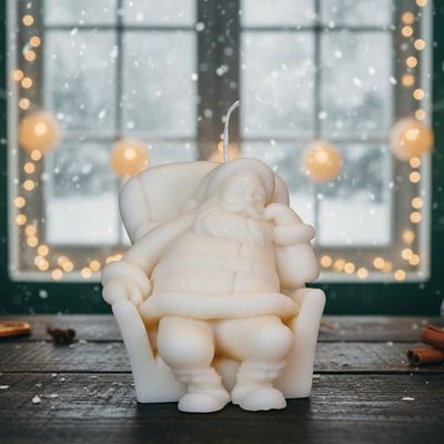 Alternate image for Handcrafted Santa Claus Candle - Decorative Christmas Holiday Wax Figure