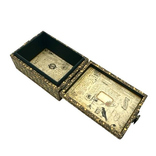 Alternate image for Handcrafted Olde Curiosity Shoppe Wooden Treasure Box Altered Paper Art Creation