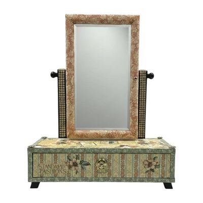 Alternate image for Handcrafted Vintage-Inspired Jewelry Box with Mirror Altered Paper Art Creation
