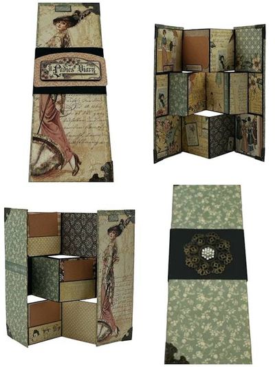 Alternate image for Handcrafted Vintage-Inspired Jewelry Box with Mirror Altered Paper Art Creation