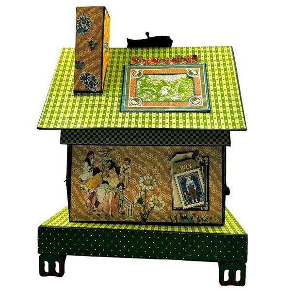 Alternate image for Handcrafted ABC Primer School House Paper Art Creation with Coordinating Mini Book