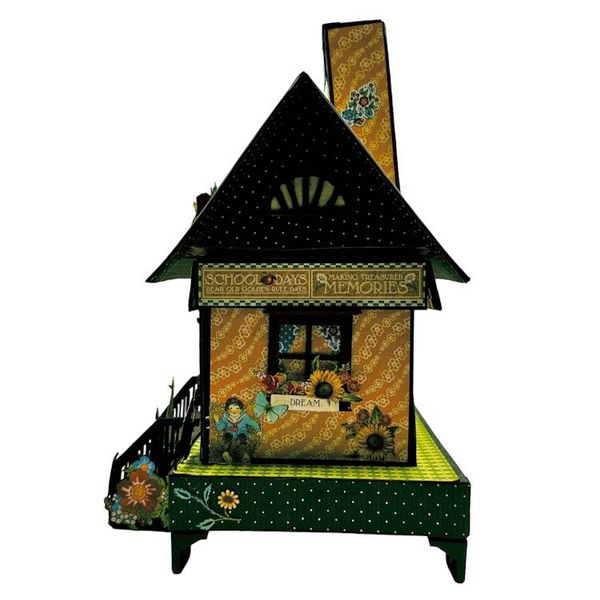 Alternate image for Handcrafted ABC Primer School House Paper Art Creation with Coordinating Mini Book