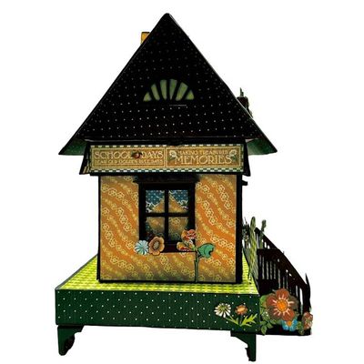Alternate image for Handcrafted ABC Primer School House Paper Art Creation with Coordinating Mini Book