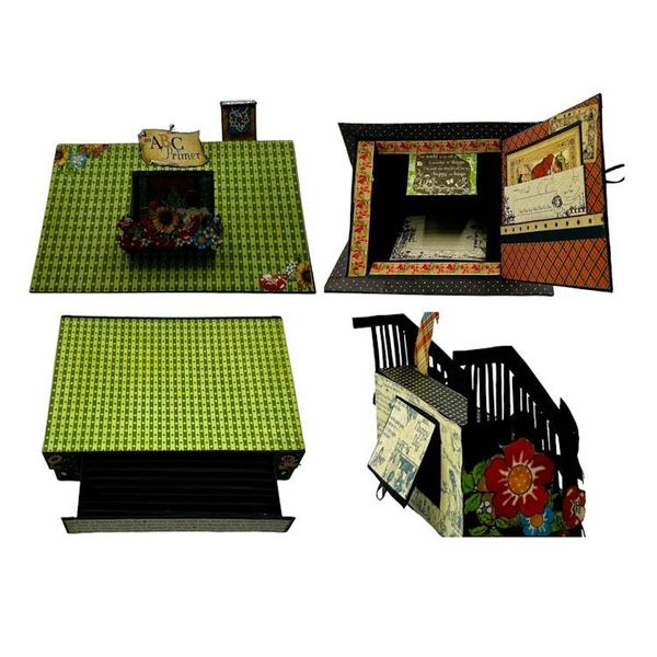 Alternate image for Handcrafted ABC Primer School House Paper Art Creation with Coordinating Mini Book