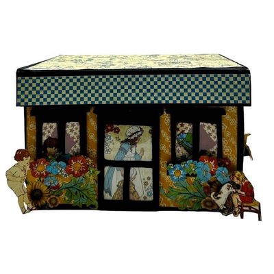 Alternate image for Handcrafted ABC Primer School House Paper Art Creation with Coordinating Mini Book