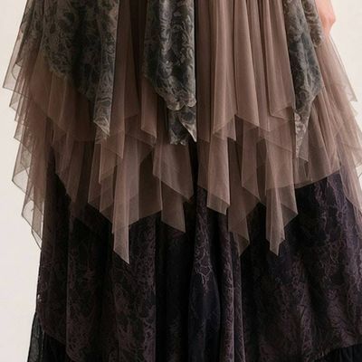 Alternate image for Bohemian Lace and Tulle Layered Ombré Dress with Victorian-Inspired Details
