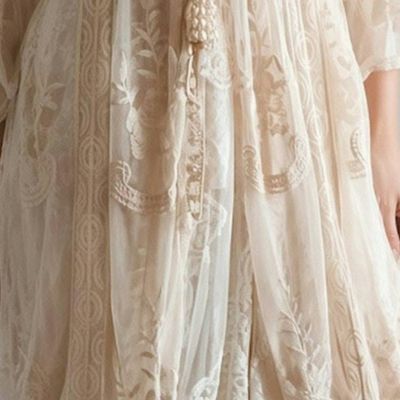 Alternate image for Unique cream layered, bohemian style dress.