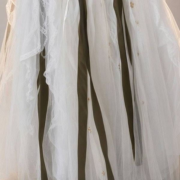 Alternate image for Handcrafted sequined tulle evening gown with lace-up back