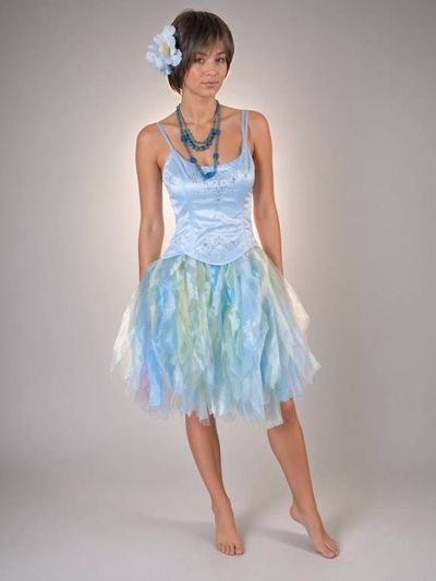 Alternate image for Enchanted water nymph cocktail or prom dress with ethereal shimmering skirt