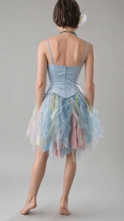 Alternate image for Enchanted water nymph cocktail or prom dress with ethereal shimmering skirt