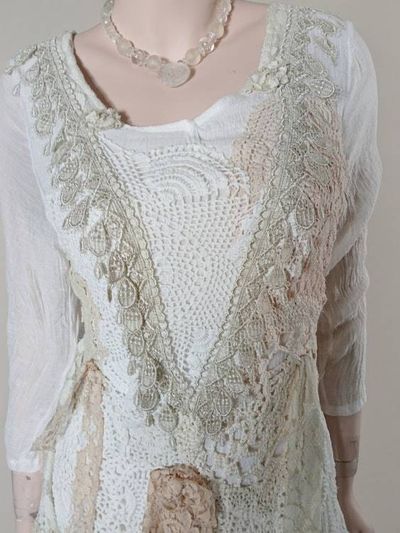 Alternate image for Vintage-Inspired layered lace and crochet maxi dress with lace-up back detail