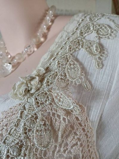 Alternate image for Vintage-Inspired layered lace and crochet maxi dress with lace-up back detail
