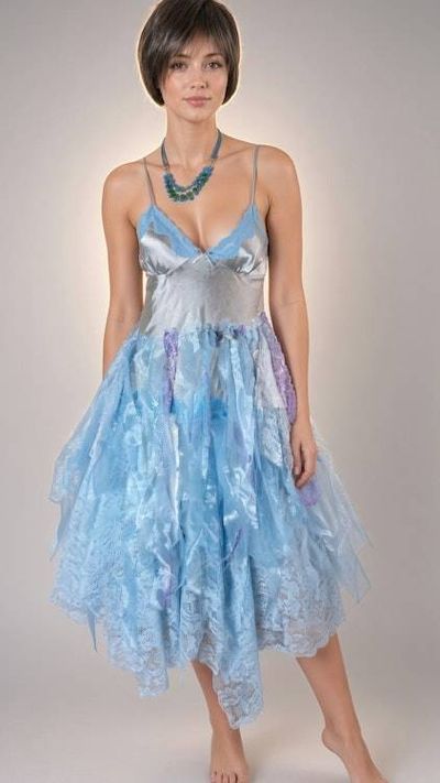 Alternate image for Handcrafted unique two-piece dress with soft light jacket