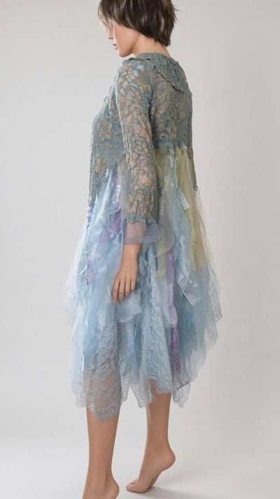 Alternate image for Handcrafted unique two-piece dress with soft light jacket