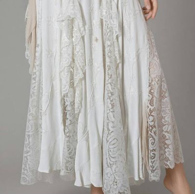 Alternate image for Bohemian lace and cotton-trimmed maxi dress with flutter sleeves