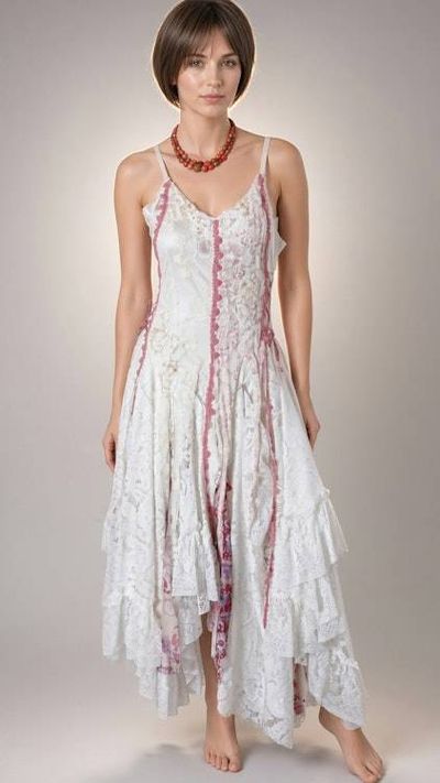 Alternate image for Romantic lace asymmetrical hemline maxi dress with spaghetti straps