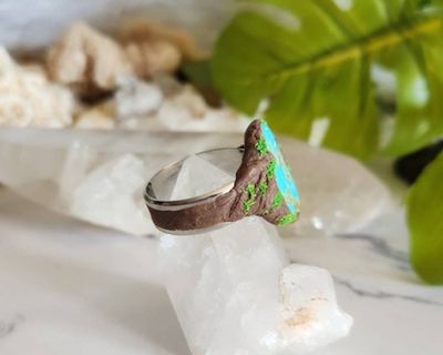 Alternate image for Turquoise Polymer Clay and Stainless Steel Ring