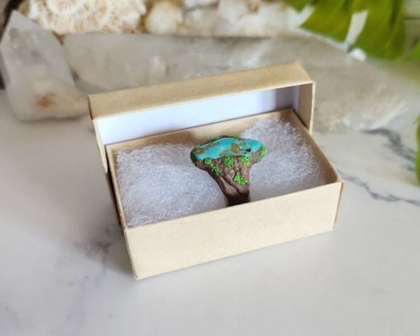 Alternate image for Turquoise Polymer Clay and Stainless Steel Ring