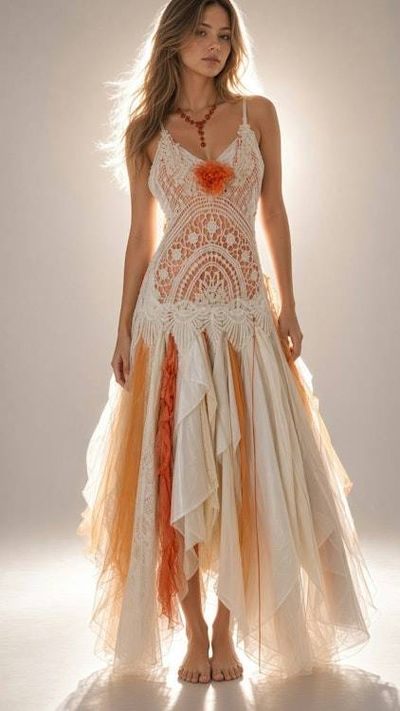 Primary image for Handcrafted Crochet Boho Maxi Dress with Asymmetric Hem