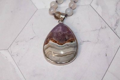 Alternate image for Violet Reverie AAA Grade Amethyst and Agate Necklace