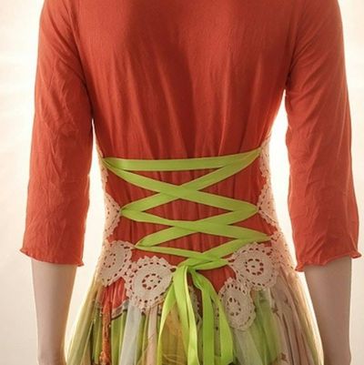 Alternate image for Handcrafted Bohemian dress with embellished bodice and multi-panel Skirt