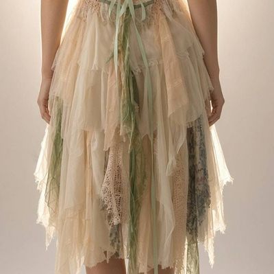 Alternate image for Handcrafted Bohemian Crochet Forest colors Asymmetrical Dress