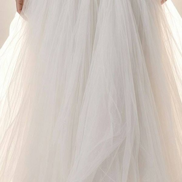 Alternate image for Ethereal white lace, tulle and crochet Bohemian wedding gown